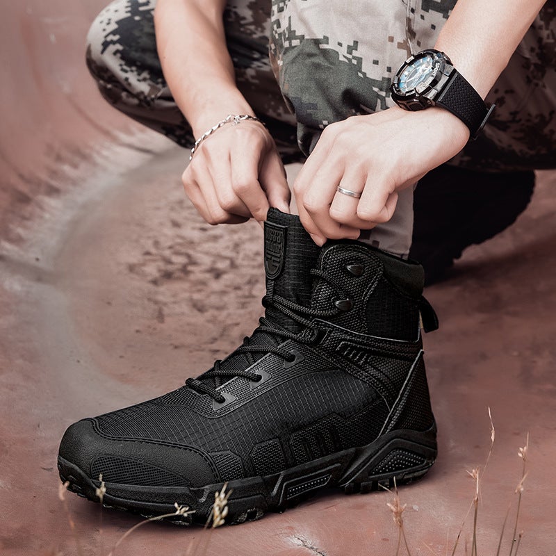 Outdoor Mountaineering Field Training Field Military Boots New Mid-High Top Waterproof Adventure Rescue Workwear Desert Tactical Boots - Image 2